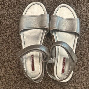 Prada Metallic Silver Footwear
